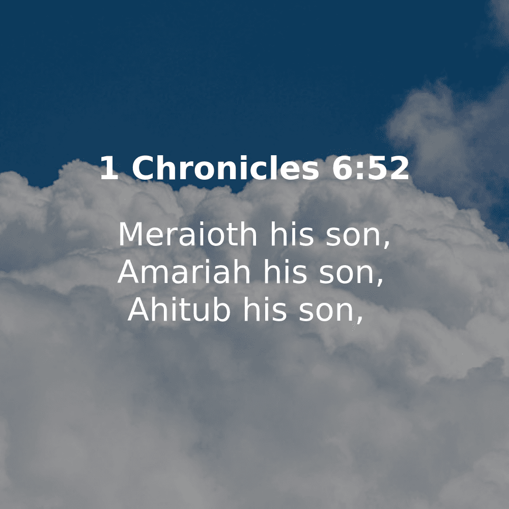 1 Chronicles 6:52 - Bibleverses.net