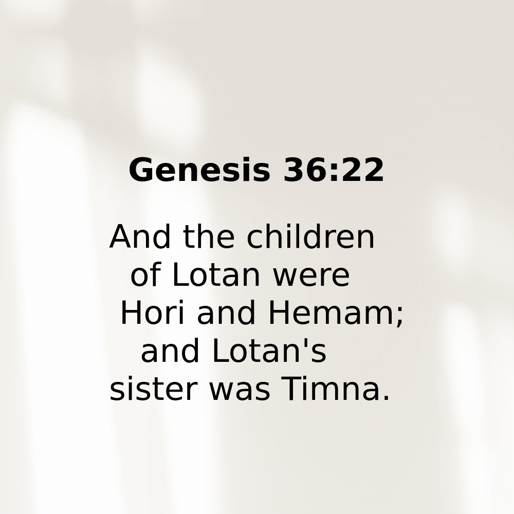 Genesis 36:22 - Bibleverses.net