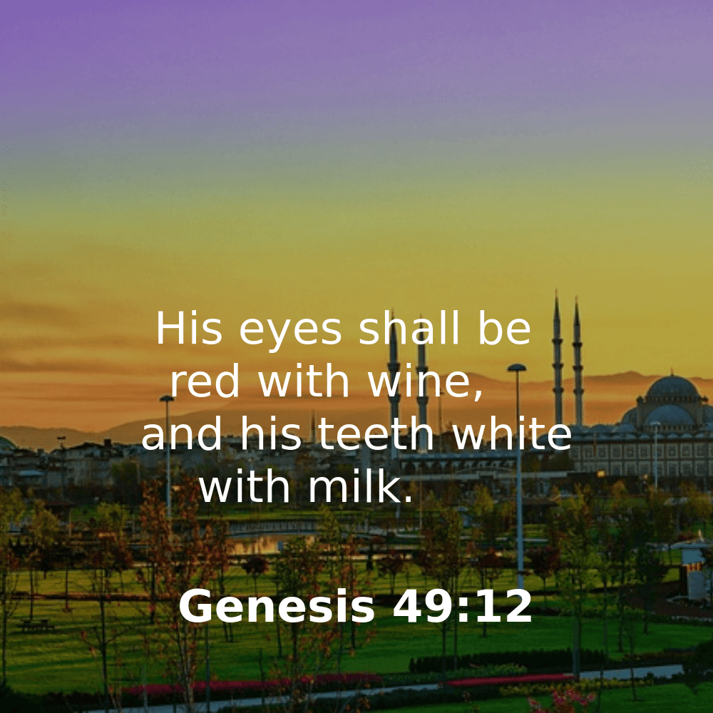 Genesis 49:12 - Bibleverses.net