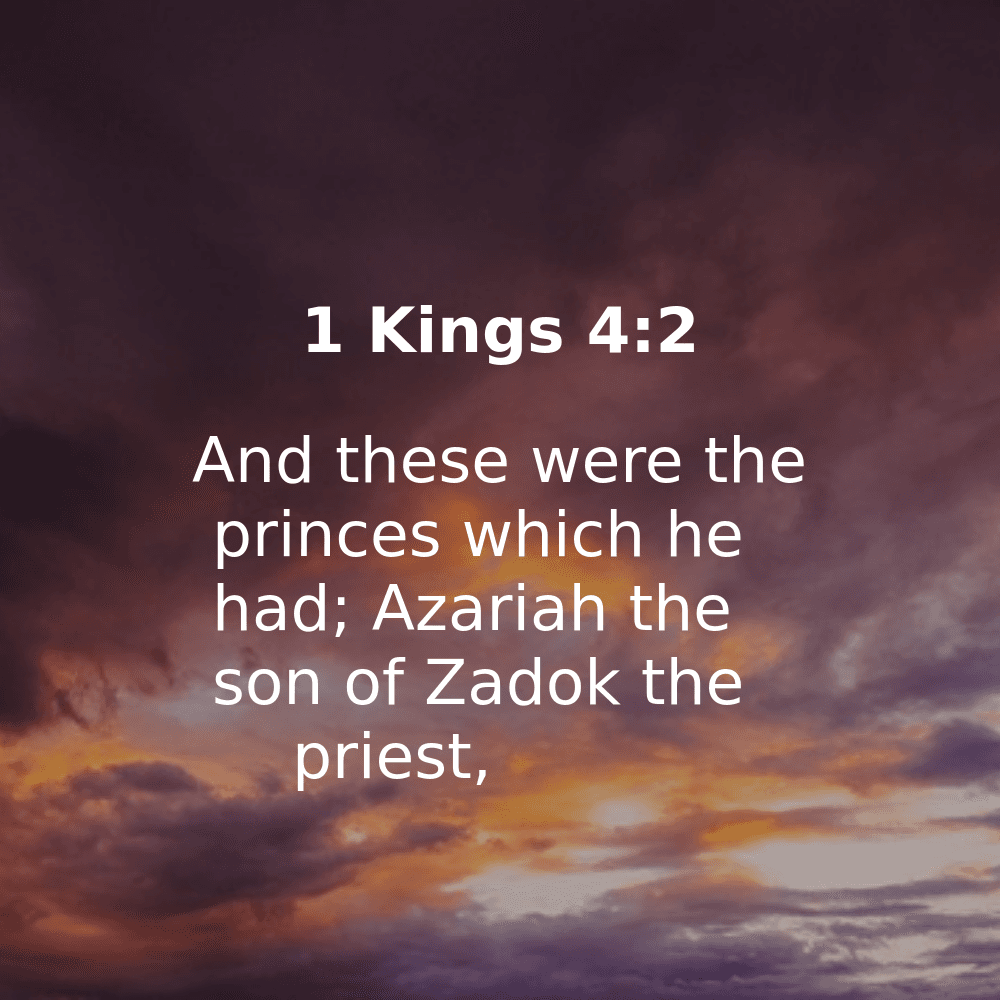 1 Kings 4:2 - Bibleverses.net