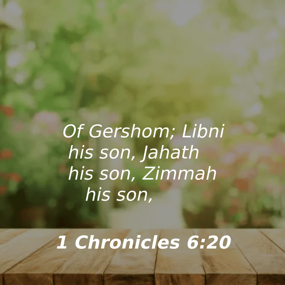 1 Chronicles 6:20 - Bibleverses.net