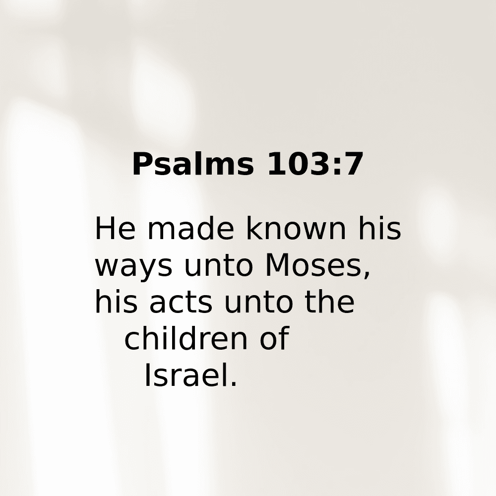 Psalms 103:7 - Bibleverses.net