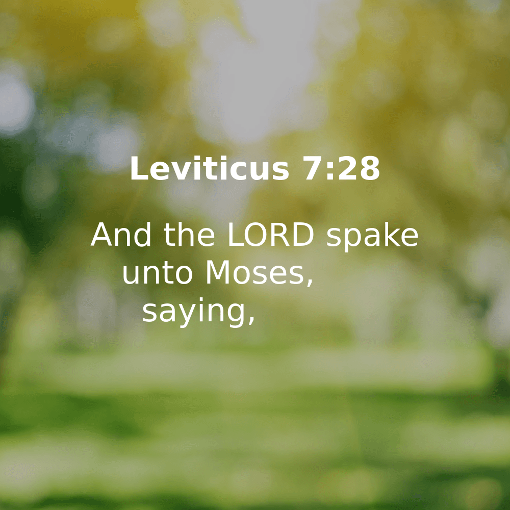 Leviticus 7:28 - Bibleverses.net