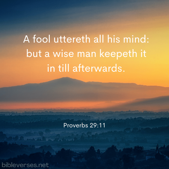 Proverbs 29:11 - Bibleverses.net